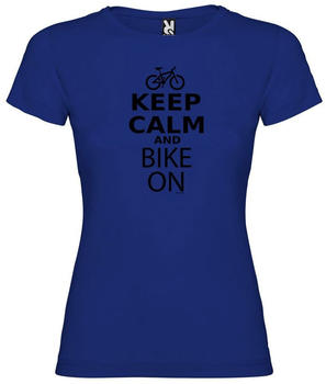 Kruskis Keep Calm And Bike On Royal Blue