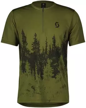 Scott Trail Flow Zip S/S FirGreen/Black
