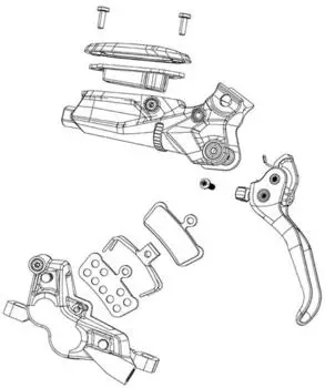 SRAM Rival Etap Axs D1 Hydraulic Disc Brake Caliper grey