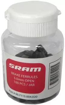 SRAM Bremszug-Au&szlig;enh&uuml;lle Endkappen 5mm, schwarz, 100 St&uuml;ck (00.7115.004.020)