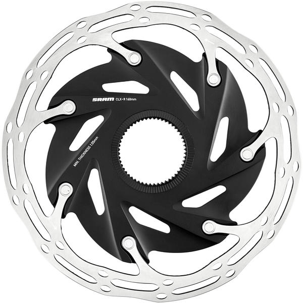 SRAM Centerline XR Rotor Bremsscheibe Zweiteilig Abgerundetes Profil Centerlock schwarz-silber 140mm