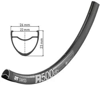 DT Swiss R 500 23 Mm Std Vi Disc Tubeless Rennradfelge 700C 32H Black