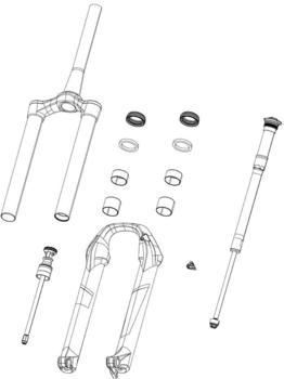 RockShox Pike Ultimate 27/29 Fork Decal Kit For High Gloss Black 2023+ Silber