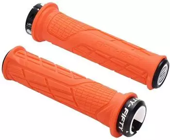 LuxusKollektion MTB-Fahrradgriffe Single Lock-on, Gummi, orange (20-23mm)