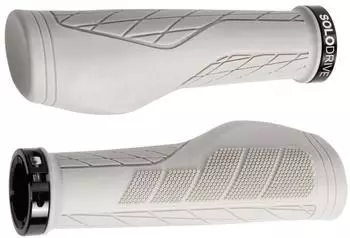 LuxusKollektion Fahrradgriffe ergonomisch, Single Lock-on, Gummi, hellgrau, 22,2mm