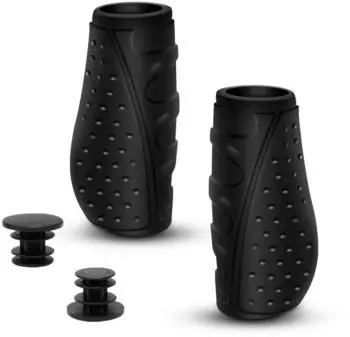 LuxusKollektion Ergonomische Fahrradgriffe rutschfest, TPR, schwarz, 22,2mm (90mm+90mm)