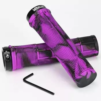 LuxusKollektion Fahrradgriffe MTB ergonomisch 22mm, Gummi, violett, Aluminium Lock
