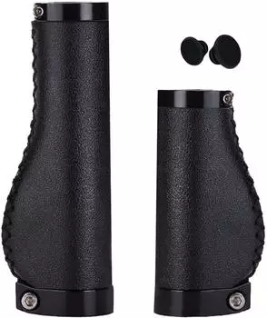 LuxusKollektion Ergonomische Fahrradgriffe Aluminium, schwarz, Doppelverschluss, 22mm