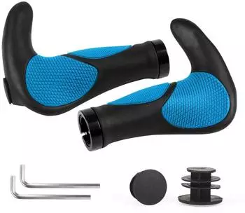 LuxusKollektion Horn Fahrradgriffe ergonomisch, Lock-On, 22mm, blau