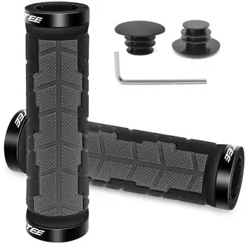 LuxusKollektion Fahrradgriffe ergonomisch, rutschfest, Aluminium, 22,2mm, grau