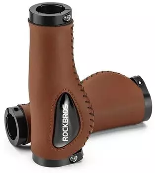 Rockbros Fahrradgriffe Leder, ergonomisch, braun (40720001002)