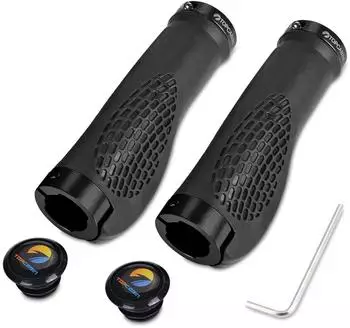 LuxusKollektion Fahrradgriffe ergonomisch, MTB, schwarz, Gummi/Aluminium