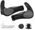 LuxusKollektion Ergonomische Fahrradgriffe Lock-On mit Horn, 22mm, grau