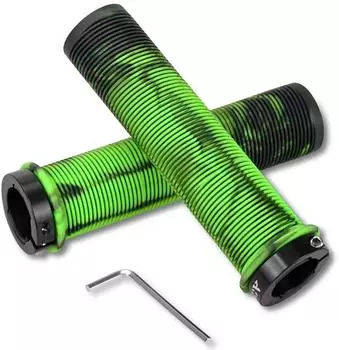LuxusKollektion Fahrradgriffe 22mm Gummi, Aluminium-Lock, gr&uuml;n
