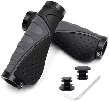 LuxusKollektion Ergonomische Fahrradgriffe Lock-On, MTB, 22,2mm, grau