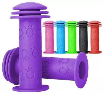 LuxusKollektion Kinder-Fahrradgriffe 105mm TPR-Gummi mit Prallschutz, 22mm, lila