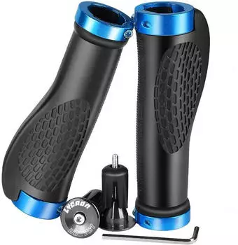 LuxusKollektion Ergonomische Fahrradgriffe MTB/BMX mit Palm-Pad, blau, 130mm