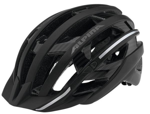 Alpina E-Helm Deluxe schwarz Pinstripes reflective