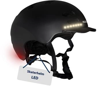Hudora Skaterhelm LED schwarz