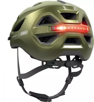 ABUS Urban-I 4.0 pepper green – Integriertes Rücklicht für urbane Sichtbarkeit