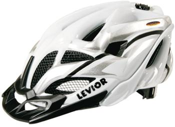 Levior Fahrradhelm Opus Visor, Silber-Weiß Glänzend, L
