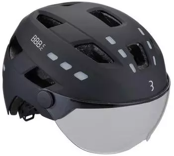 BBB District Led Faceshield StadtHelmet One Size Matt Black
