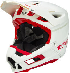 100% Aircraft DH Carbon Helm red-white