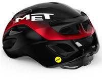 MET 3HM132CE00XNR2, MET Rivale MIPS Fahrradhelm Black/Red Glossy Rot/Schwarz