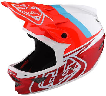 Troy Lee Designs D3 Fiberlite Helmet-Factory Slant Red