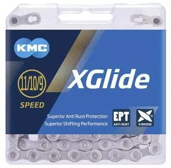 Shimano KMC X-Glide EPT Cues 11-Speed Chain, 118 Links, Silver