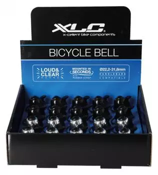 XLC DD-M07 Mini-Klingel Display Ø22,2-31,8mm, 10x schwarz/10x silber (2500703121)