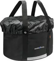 Rixen&Kaul Fahrrad-Lenkertasche Shopper Plus, schwarz, 24Liter, mit Regenschutz,