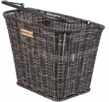 Basil Bremen Vorderradkorb Aluminium, Rattan-Look, braun (19042)