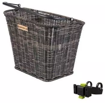 Basil Bremen Fahrradkorb Rattan-Look KlickFix, braun (19044)