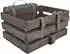 UNUS Fahrradkiste Holz mit Picknickdecke und Flaschenhalter, grau (40x30x20cm)