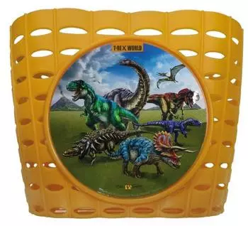 Bike Fashion T-Rex World Kinderkorb, gelb, Dinosaurier-Motiv