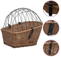 vidaXL Fahrrad-Gep&auml;cktr&auml;gerkorb mit Deckel 55&times;31&times;36 cm Natur Weide