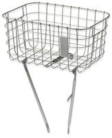 Basil 2128024420, Basil Vorderradkorb Robin mit Streben 30x46x23cm silber weitmaschig