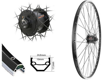 Bärwinkels Vorderrad 28 Zoll Hohlkammer 19-622 Shimano Nabendynamo Nexus DH-C3000-3 schwarz