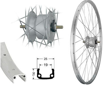Aggro-X 28 Zoll Aluminium Vorderrad Nabendynamo 19-622 Laufrad Felgenbremse 6V 3Watt