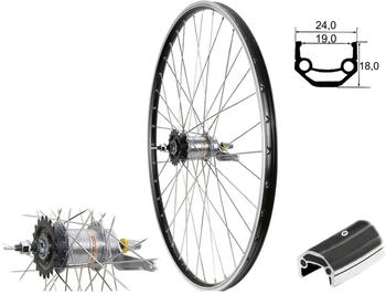 Bärwinkels 28 Zoll Hinterrad Alu Hohlkammerfelge 622-19 Shimano Nexus 3 Gang NIRO-Speichen