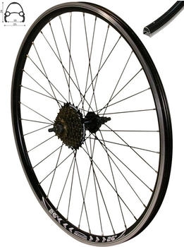 Redondo 26 Zoll Hinterrad V Profil Felge Schwarz + 7 fach Kranz