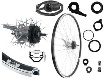 Aggro-X 26 Zoll Hinterrad 19-559 Hohlkammerfelge 7 Gang Shimano Nexus Nabenschaltung mit Rücktritt + Zubehör Drehgriff"