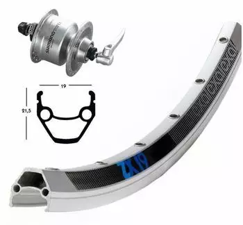 Exal Bike-Parts V-Rad 75Nabend DH3N72 Laufrad Silber 1size