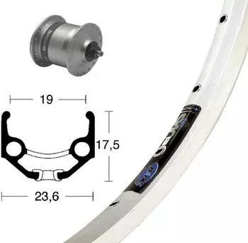 Winora V-Rad 28x1.75Nabend.DHC3003 silb.SSP 36L Ryde Zac 19 silber Niro-Speiche