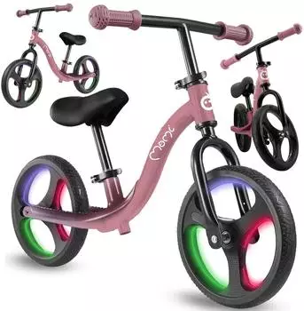 Momi ISOKA Kinderlaufrad 10 Zoll, TPR-R&auml;der mit LED, ab 2 Jahren (ROBI00074)