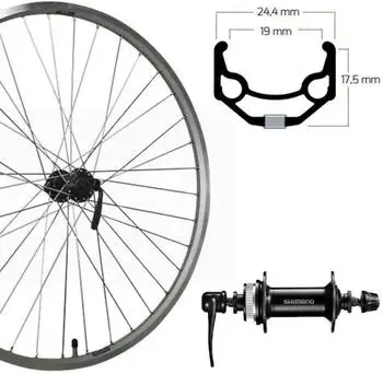 Roland Vorderrad 26, silber, DE, ZAC 19, Aluminium, HB-QC30, Schnellspanner