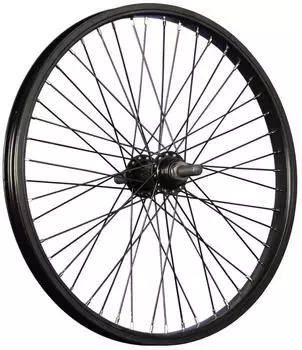 Taylor-Wheels Hinterrad für BMX, 20 Zoll, schwarze Aluminiumfelge, 48 Speichen, Achse aus massivem Stahl, 14 mm