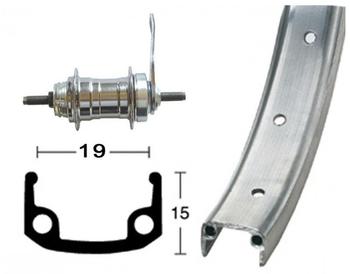 Roland Hinterrad 18 Rücktritt silber Kasten-Alu, RBN, Zubehör