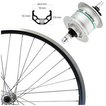 Rigida ZAC 19 Schwarz 26" Laufrad komplett mit Shimano Nabendynamo DH3N20